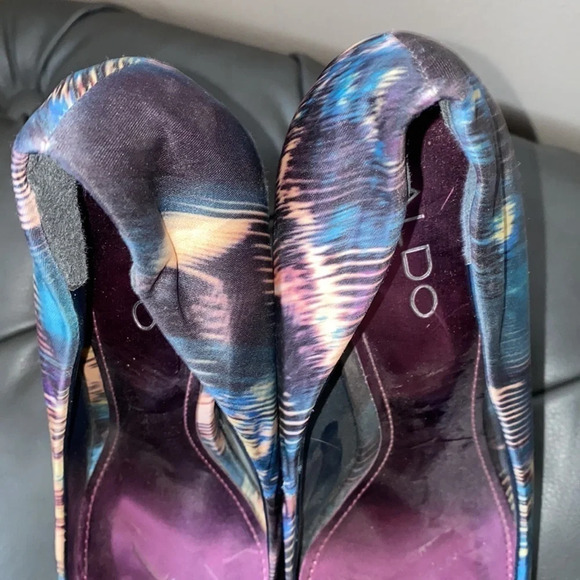 Aldo Satin patterned heels pumps  Sz 39 - Picture 11 of 15